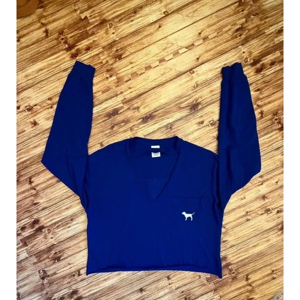 Blue Long Sleeve Cut-Out (Choker) Graphic Tee